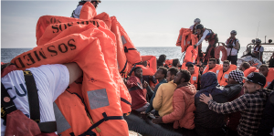 Flüchtlinge auf einem Schlauchboot