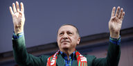 Recep Tayyip Erdogan, Präsident der Türkei, bei einer Wahlkampfveranstaltung