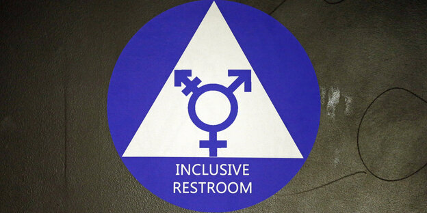 Symbol mit Männer-, Frauen- und Diverszeichen für geschlechtergerechte Toiletten