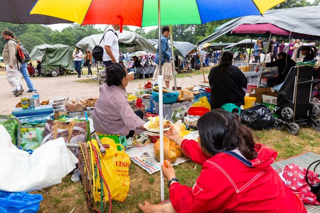 Bunte Marktstände Bunte Marktstände