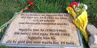 Der Gedenkstein erinnert an den von Neonazis getöteten Vietnamesen