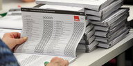 Ein Stimmzettel zur Bremer Bürgerschaftswahl