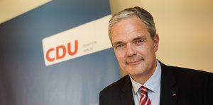 Burkard Dregger stellt sich auf einer Pressekonferenz als neuer Vorsitzender der CDU-Fraktion im Berliner Abgeordnetenhaus vor