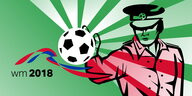Das Logo des WM-Podcasts von taz und detektor.fm