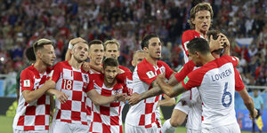 Kroatische Spieler freuen sich