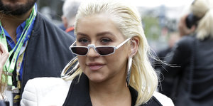 Die US-Sängerin Christina Aguilera beim Formel-1-Rennen in Baku, Aserbaidschan