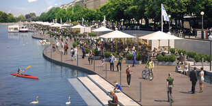 Eine Flanierpromenade an der Binnenalster