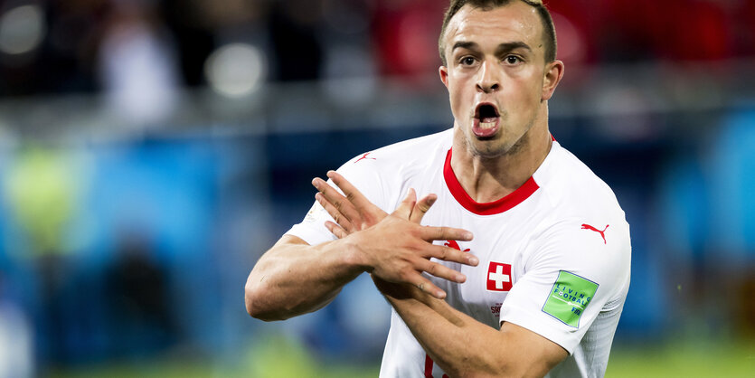 Xherdan Shaqiri mit dem Doppeladler-Jubel