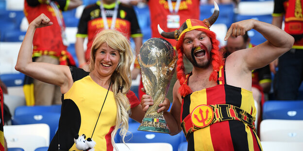 Belgische Fans am vergangenen Donnerstag beim Spiel Belgien gegen England in Kaliningrad