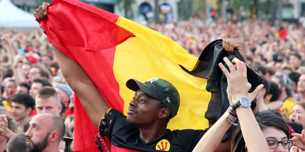 Belgische Fußball-Fans beim WM-Viertelfinale gegen Brasilien