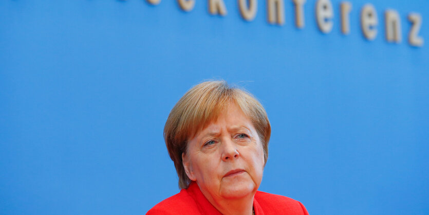 Kanzlerin Merkel bei der traditionellen Sommerpressekonferenz