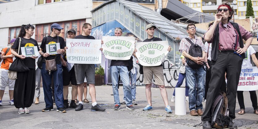 Protestierende am Kottbusser Tor