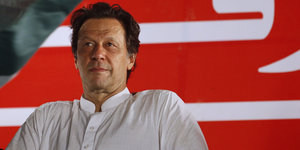 Imran Khan, Chef der PTI-Partei, bei einer Wahlkampfveranstaltung