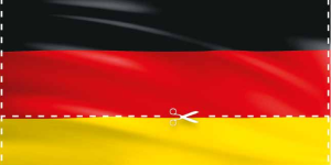 Eine Deutschlandflagge mit Ausschnittmuster