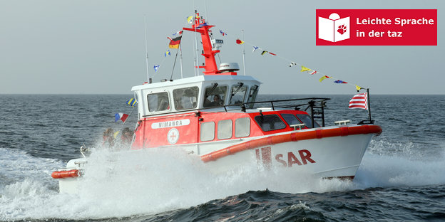 Ein Seenotrettungsboot der Deutschen Gesellschaft zur Rettung Schiffbrüchiger