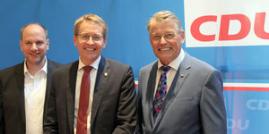 Die CDU-Politiker Niclas Herbst, Daniel Günther und Reimer Böge.