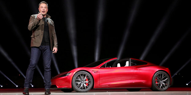 Musk vor einem Tesla