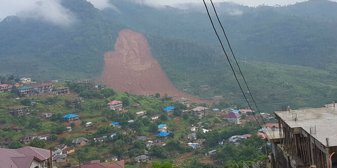 Ein Erdrutsch in Sierra Leone