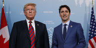 US-Präsident Donald Trump und Kanadas Premier Justin Trudeau beim G7-Gipfel in Charlevoix in Kanada