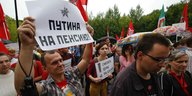 Proteste gegen die Rentenreform am 18. Juli 2018 in Moskau