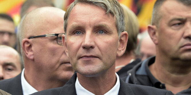 Björn Höcke während der Demo in Chemnitz