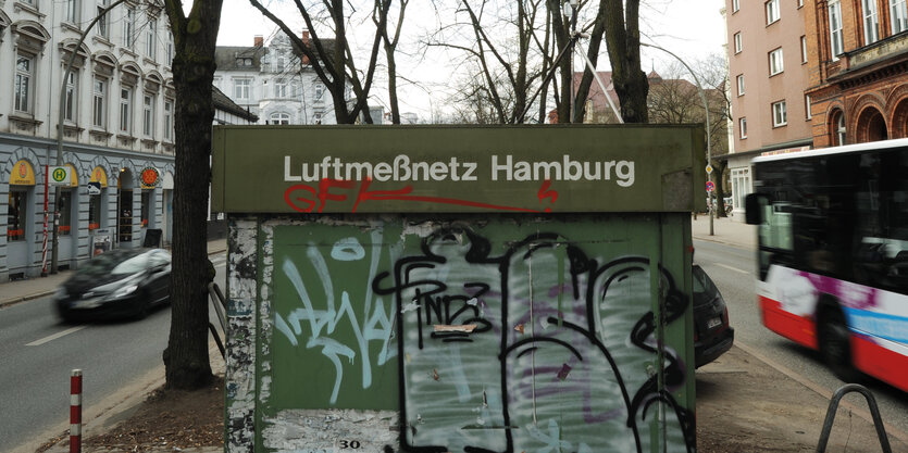 Die Luftmesstation in der Max-Brauer-Allee.