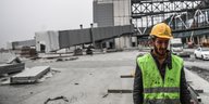 Bauarbeiter auf der Baustelle des Instanbuler Flughafens