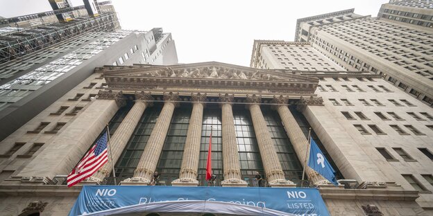 Das "New York Stock Exchange"-Gebäude an der Wall Street.