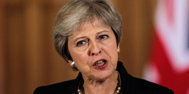 Die britische Premierministerin Theresa May spricht