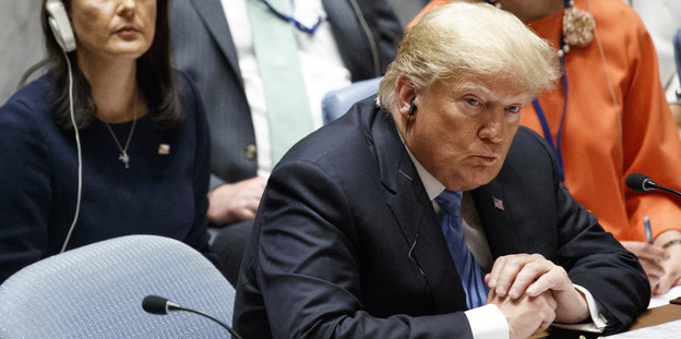 US-Präsident Donald Trump bei der Sitzung des Sicherheitsrates der Vereinten Nationen.