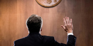 Judge Brett Kavanaugh schwört vor dem Justizausschuss des US-Senat