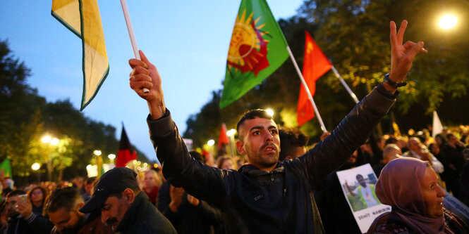 Protest gegen den Erdogan Besuch