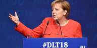 Angela Merkel bei ihrer Rede auf dem Deutschlandtag der Jungen Union vergangenes Wochenende in Kiel.