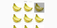 Screenshot, auf dem mehrfach das gleiche Foto einer Banane zu sehen ist