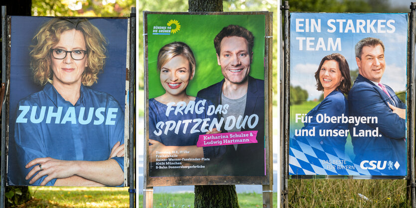 Wahlplakate in Bayern