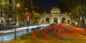 nächtlicher Verkehr in Madrid
