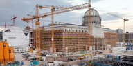 Blick auf die Baustelle des Berliner Stadtschlosses