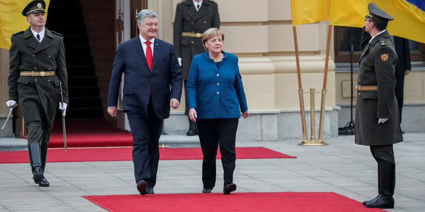 Petro Poroschenko und Angela Merkel