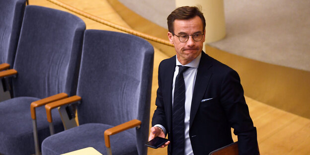Ulf Kristersson im schwedischen Parlament
