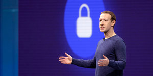 Mark Zuckerberg, Vorstandsvorsitzender von Facebook, spricht auf der Facebook-Entwicklungskonferenz F8