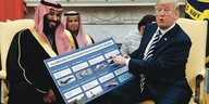 Der Saudi-Kronprinz Mohammed bin Salman und Donald Trump im Weißen Haus