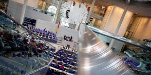 Blick in den Deutschen Bundestag