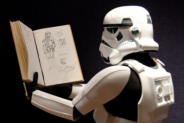 Ein Stormtrooper liest ein Buch