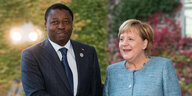 Merkel und Gnassingbe stehen nebeneinander