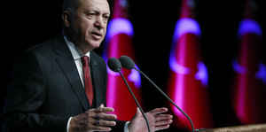 Der türkische Präsident Recep Tayyip Erdoğan bei einer Ansprache