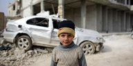 Ein kurdischer Junge in Kobane Anfang 2015