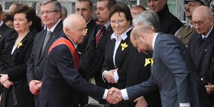 Simcha Rotem beim 70-jährigen Jahrestag des Warschauer Aufstands im April 2013 in Warschau, Polen