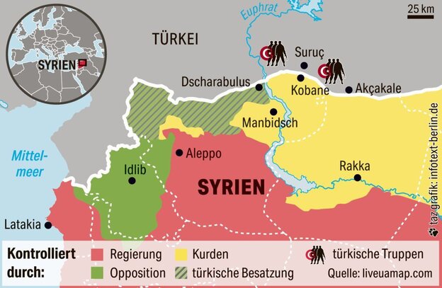 Karte vom Norden Syriens