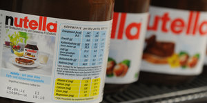 Etikett von Nutella mit Inhaltsstoffen