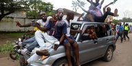 Unterstützer von Felix Tshisekedi feiern den Wahlsieg ihres Kandidaten.